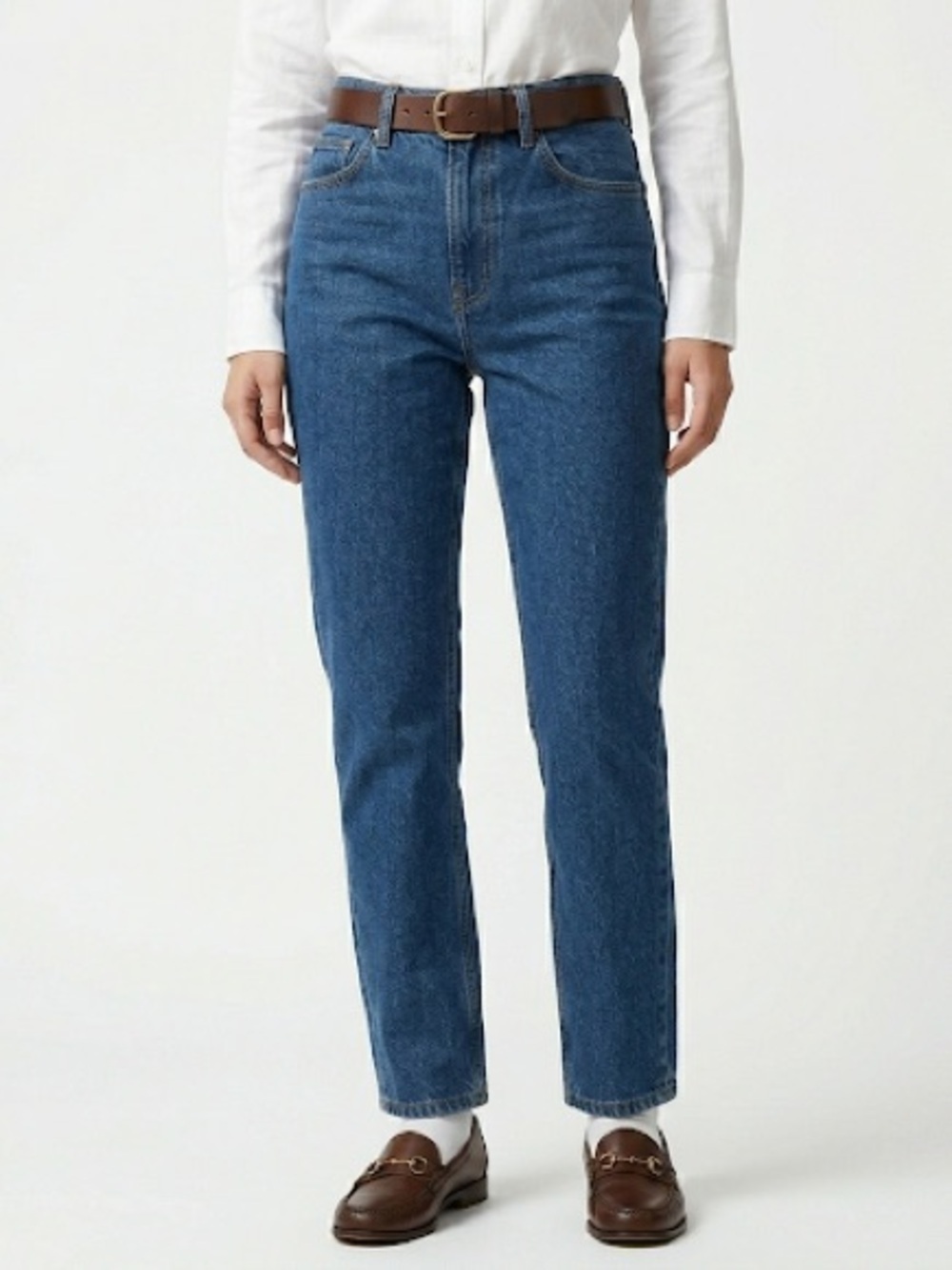 Everlane The 90s Cheeky Jean High Rise Button Fly Organic Cotton Blue 27 Crop